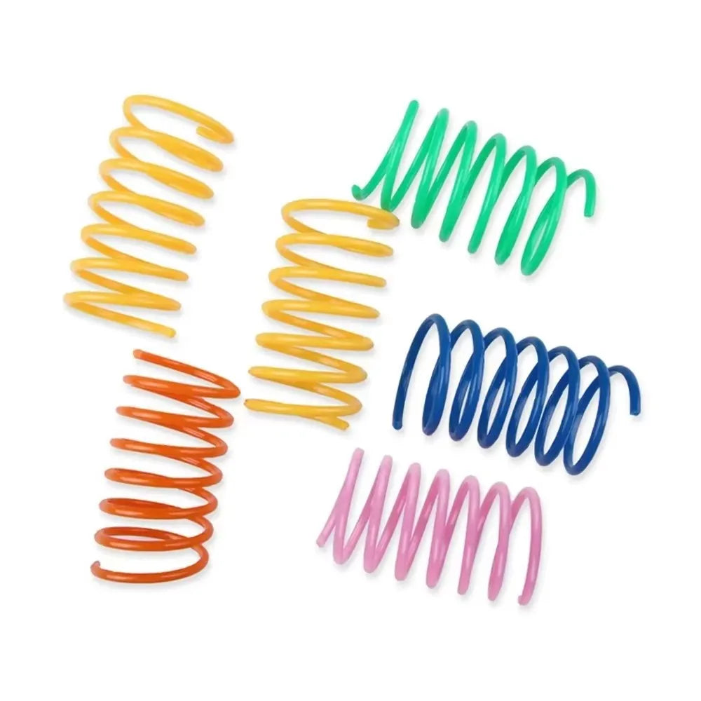Colorful Plastic Spiral Spring Cat Toy Durable Interactive Kitten Chewing Pet Supplies