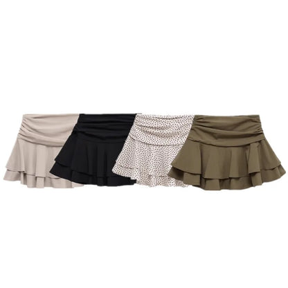 Casual Summer 2025 Women's Midi Skirt with Lace Hemline in Tee Colors A-Line Silhouette Slim Fit Sle for Casual Ocns