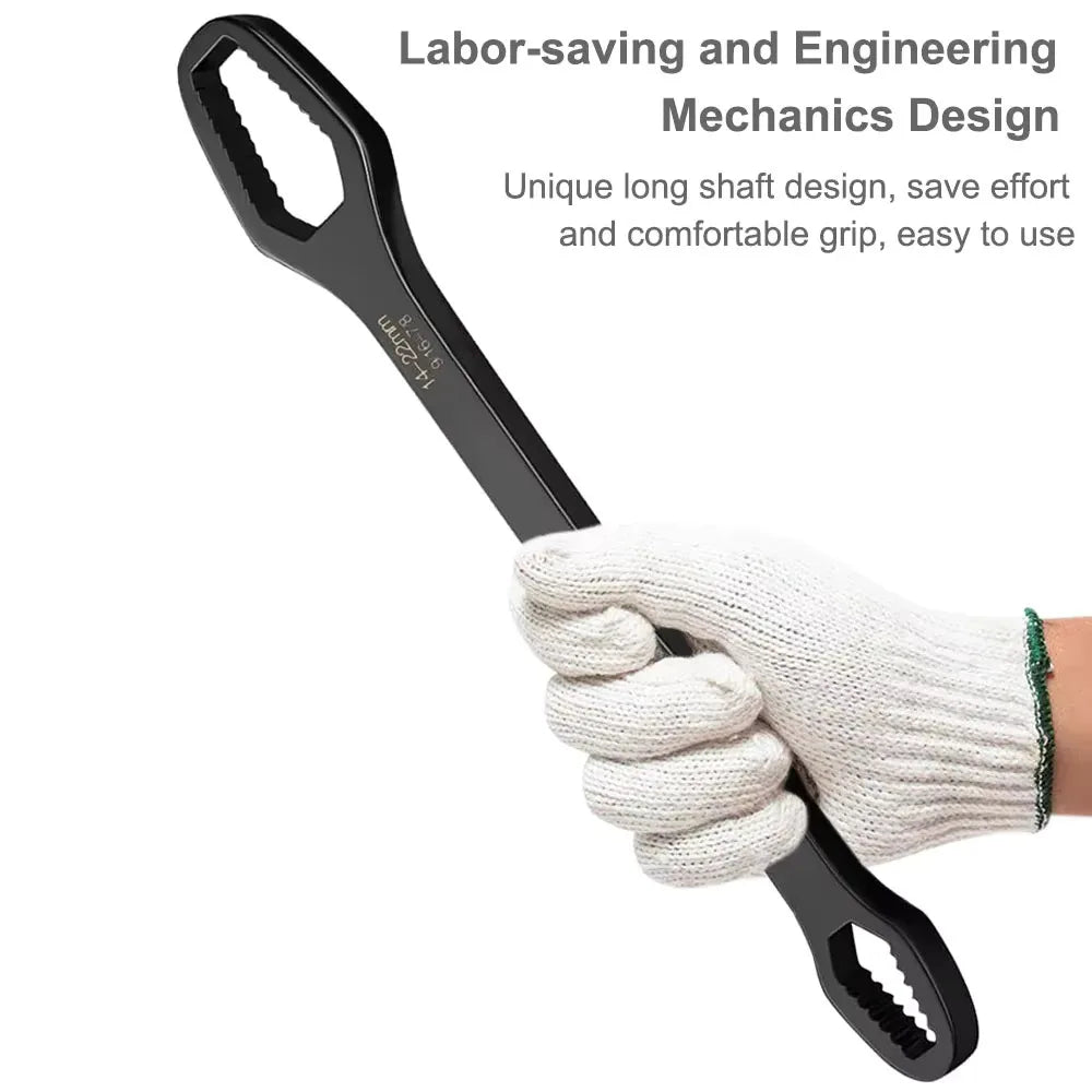 8-22mm 3-17mm Double End Universal Wrench Multifunctional , Self-Tightening Wrench Repair Tools Double Ended Wrench