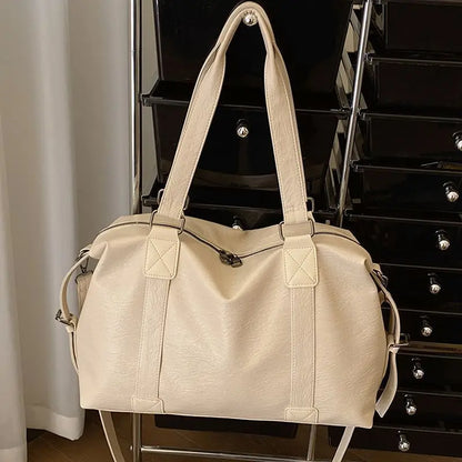 Big Black Shoulder Bags for Women Large Hobo Shopper Bag Solid Color Quality Soft Leather Crossbody Handbag Lady Travel Tote Bag
