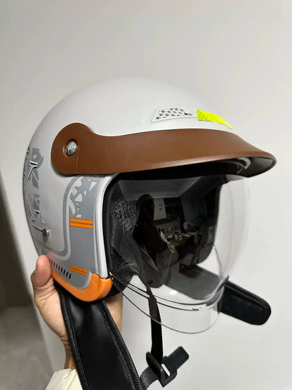 Electric Vehicle Motorcycle Warm Half Helmet, Certified Windproof, Unisex Four-season Safety Helmet