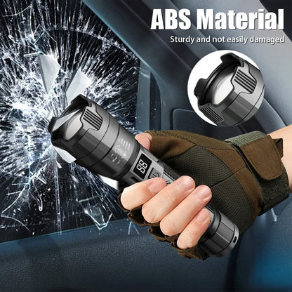 Portable headlamp+flashlight,ABS material,rechargeable,with battery level display,high-brightness lighting,for night lighting
