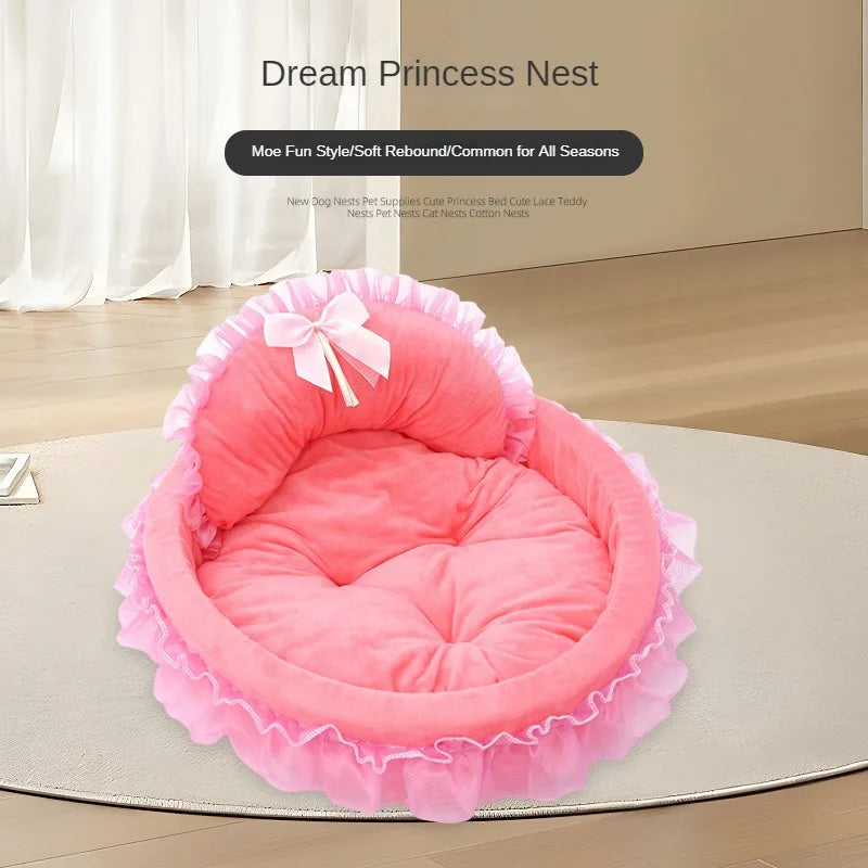 New Cute Princess Bed Pet  Cat Supplies Cat Kennel Four Seasons Universal Soft and Comfortable Kennel