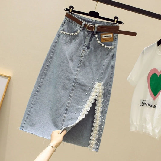 Woman Denim Skirt Korean Style Jeans Skirts For Women Zipper High Waist A Line Modest Fashion Stylish Offer Promotion Hot New In