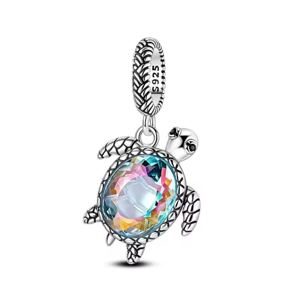 Blue Ocean Turtle Octopus Ship Talisman 925 Silver Beads, Suitable for Original Bracelets DIY Jewelry Women's Accessories Gifts