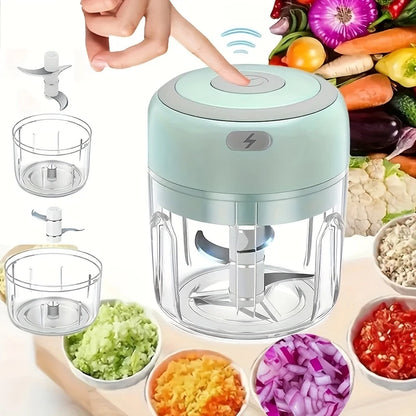 Meat Grinder, Vegetable Chopper, Electric Garlic Chopper, USB Rechargeable Mini Chopper, Small Food Processor, Vegetable Mixer