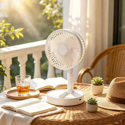 Portable Fan For Room 185-Degree Tilt Quiet Blower Silent Foldable Rechargeable Standing Fan For Home Outdoor Camping Travel