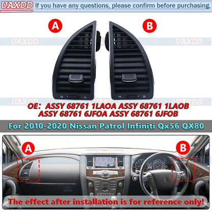 For 2010-2020 Nissan Patrol Infiniti Qx56 QX80 Grille Climatisation Interieure Sortie Panneau Ventilation Commande Tableau Prada