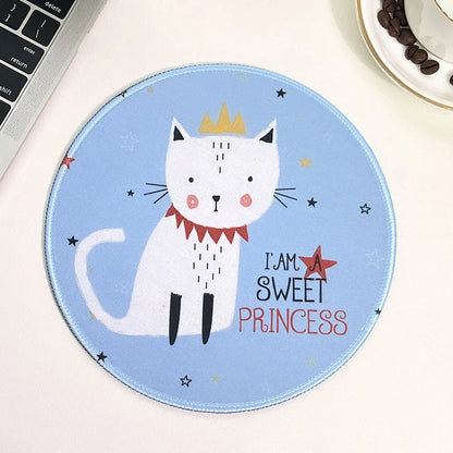 Cute Cartoon Round Mouse Pad Non-slip Rubber Base Comfortable Durable Table Mat for Home Office Gaming Desk Laptop Accessories