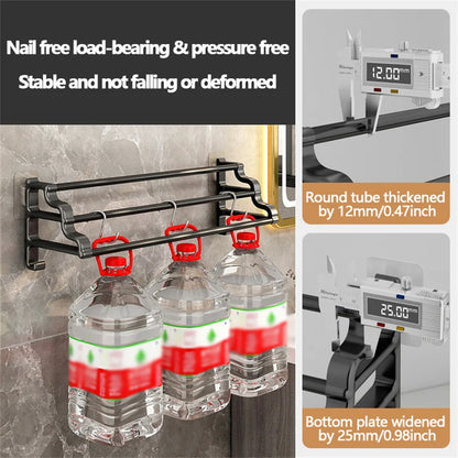 1pc bathroom Wall Mounted Towel Bar Hotel Storage Rack Bathroom Supplies Slipper Rack Shelf Home Towel Rack