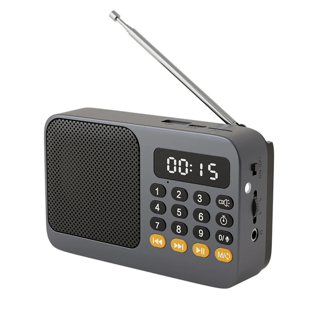 Handheld Rechargeable Digital FM USB TF MP3 Player Portable Radio Music Player Speaker Devices Supplies With LED Display Radio