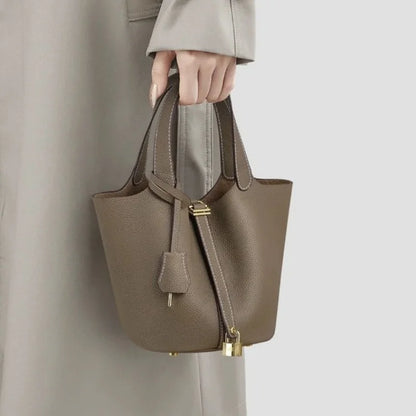 Classic Vegetable BasketpuWomen's Handbag Simple Bucket Bag Mother Bag Fashion Versatile Women's Bag Cross-border