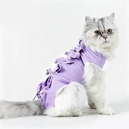 *Pet Neutering Suit Cat Postoperative Recovery Anti Licking Clothing Adjustable Cat Wound Protective Clothes Pet Supplies