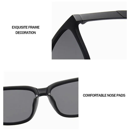 New Large Retro Square Frame Sunglasses Fashion Sun Glasses Men Driving Fishing And Riding Eyewear UV400