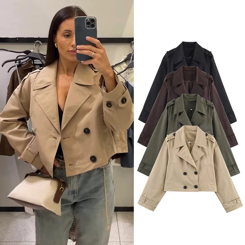 Autumn Women's Jackets 2025 New Short Windbreaker Coats Fashion Loose Autumn Jackets Women's Chic Street Elegant Outerwear Coats