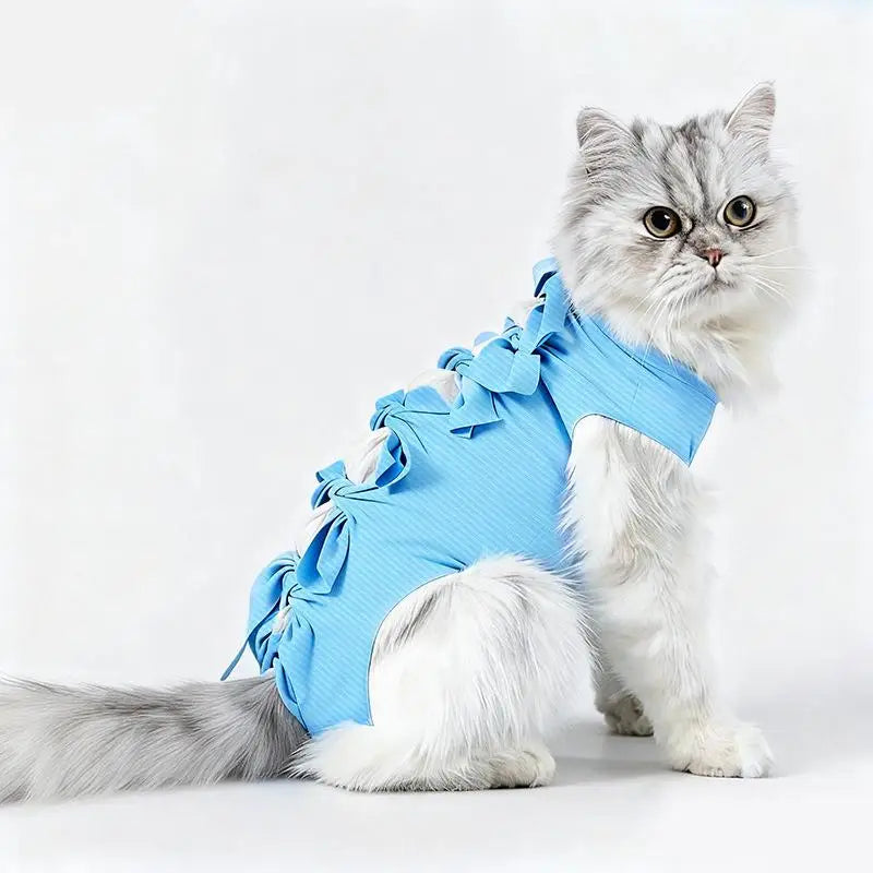 Pet Neutering Suit Cat Postoperative Recovery Anti Licking Clothing Adjustable Cat Wound Protective Clothes Pet Supplies