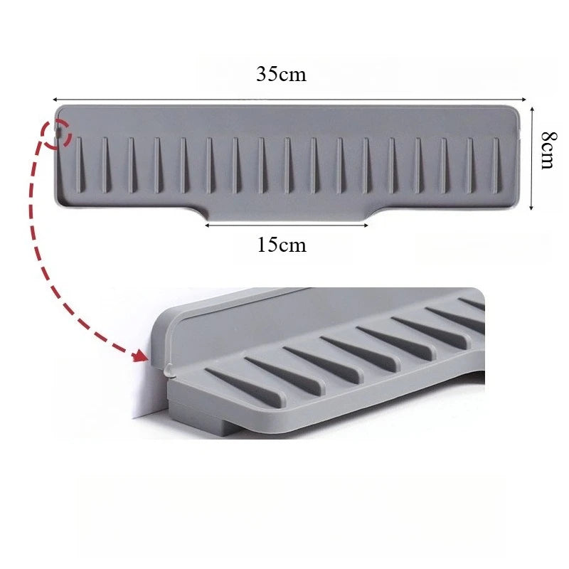 Silicone Sink Water Absorbent Tray Anti-slip Splash-proof Kitchen Sink Tea Cup Holder Kitchen Slope Sink Drain Pad Narrow Edge