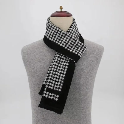 2024 Luxury Brand Winter Plaid Cashmere Scarf for Men Warm Neck Scarfs Male Business Scarves Long Men's Pashmina Shawl