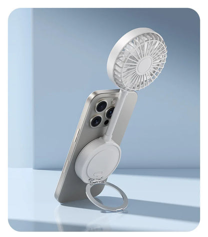 Portable Folding Fan With Magnetic Attachment For Desk Use, Mobile Gaming, Facial Cooling, And Heat Dissipation.