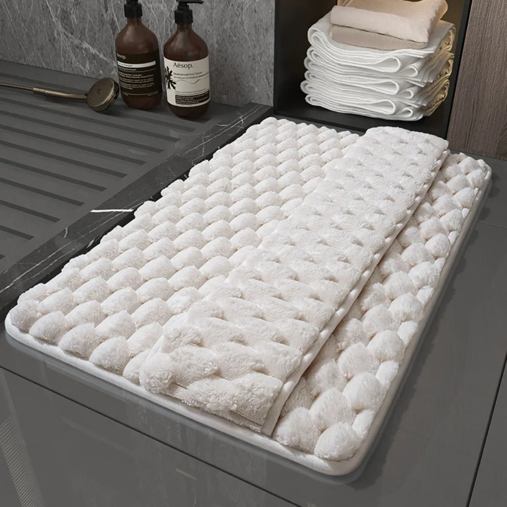 Practical Anti-slip Bath Mat Soft Washable Bathroom Floor Mat Household Water Absorption Floor Rug Bathroom Decor