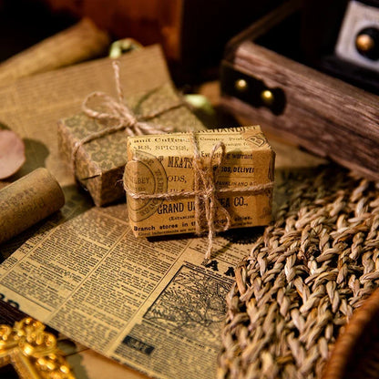 12 pcs/lot Kraft paper material package antique newspaper diy hand account priming decoration collage Memo Pad 6 options