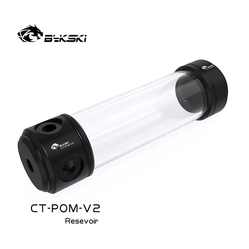 BYKSKI 150/260/200mm Length x 50MM Diameter Acrylic POM  Double Cylindrical Water-Cooled Tank Reservoir Cover CT-AL-V2/CT-POM-V2