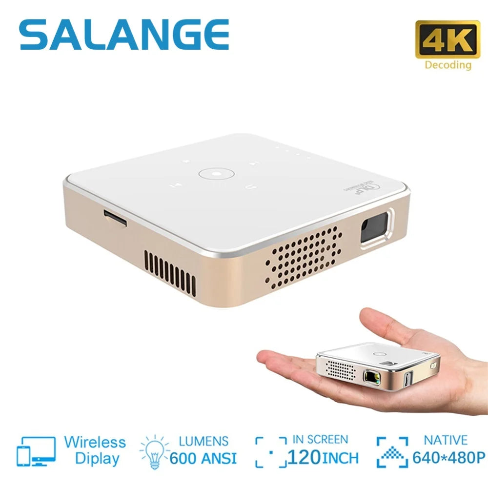Salange P30 Mini Projector DLP Portable Home Theater 1080P 4K Supported Wifi Screenless TV for Mobile Phone Smartphone