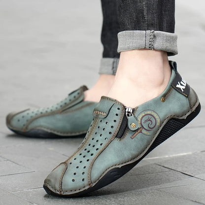 Men Casual Shoes Leather Outdoor Walking Shoes Fashion Male Leisure Vacation Soft Driving Shoes Sneakers Breathable Men's Shoes