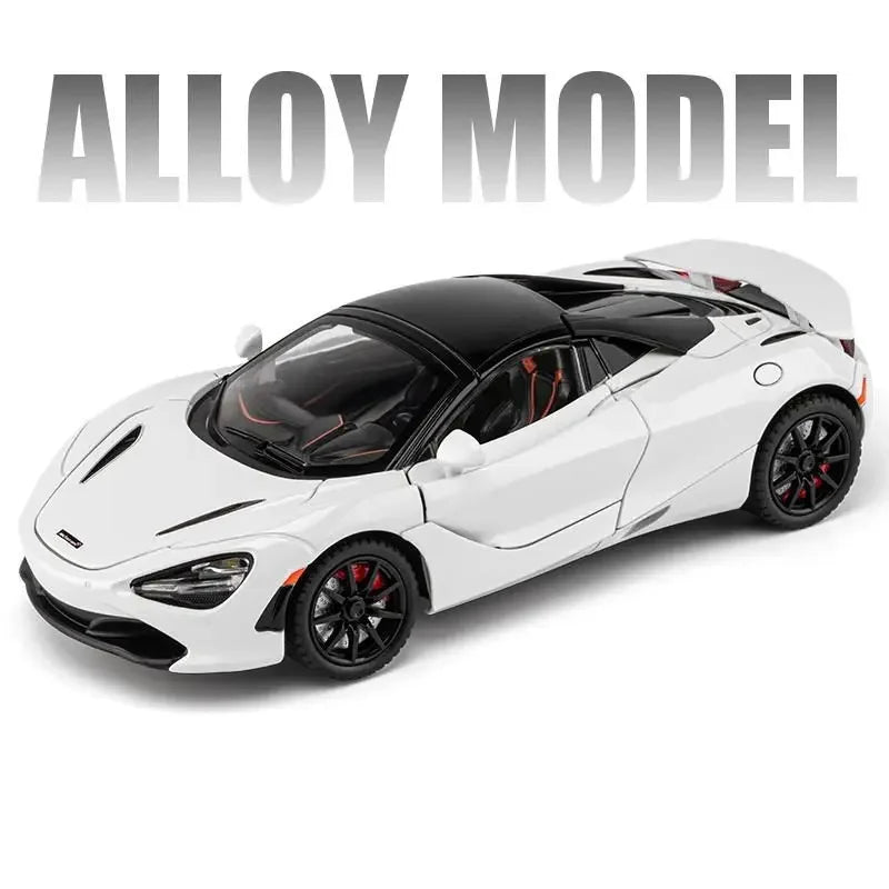 1:24 720S Alloy Racing Car Model Diecast Metal Sports Car Model Simulation Sound and Light Collection Childrens Toy Gift