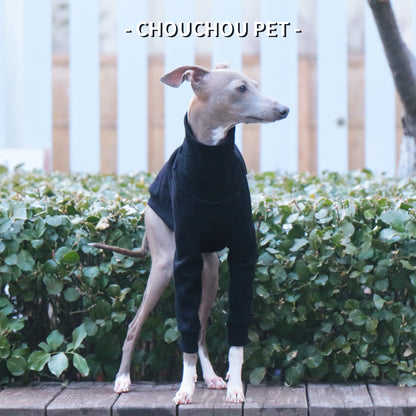 Italian Greyhound/Whippet Slim Fit Dog Clothing Turtleneck Stretch Pet Bottoming Shirt Black Premium Pet Clothing