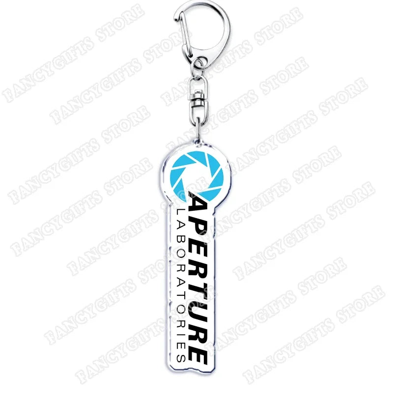 Trending Video Game Keychains for Accessories Bag Glados Aperture Laboratories Science Keyrings Jewelry Gamer Fans Gaming Gifts