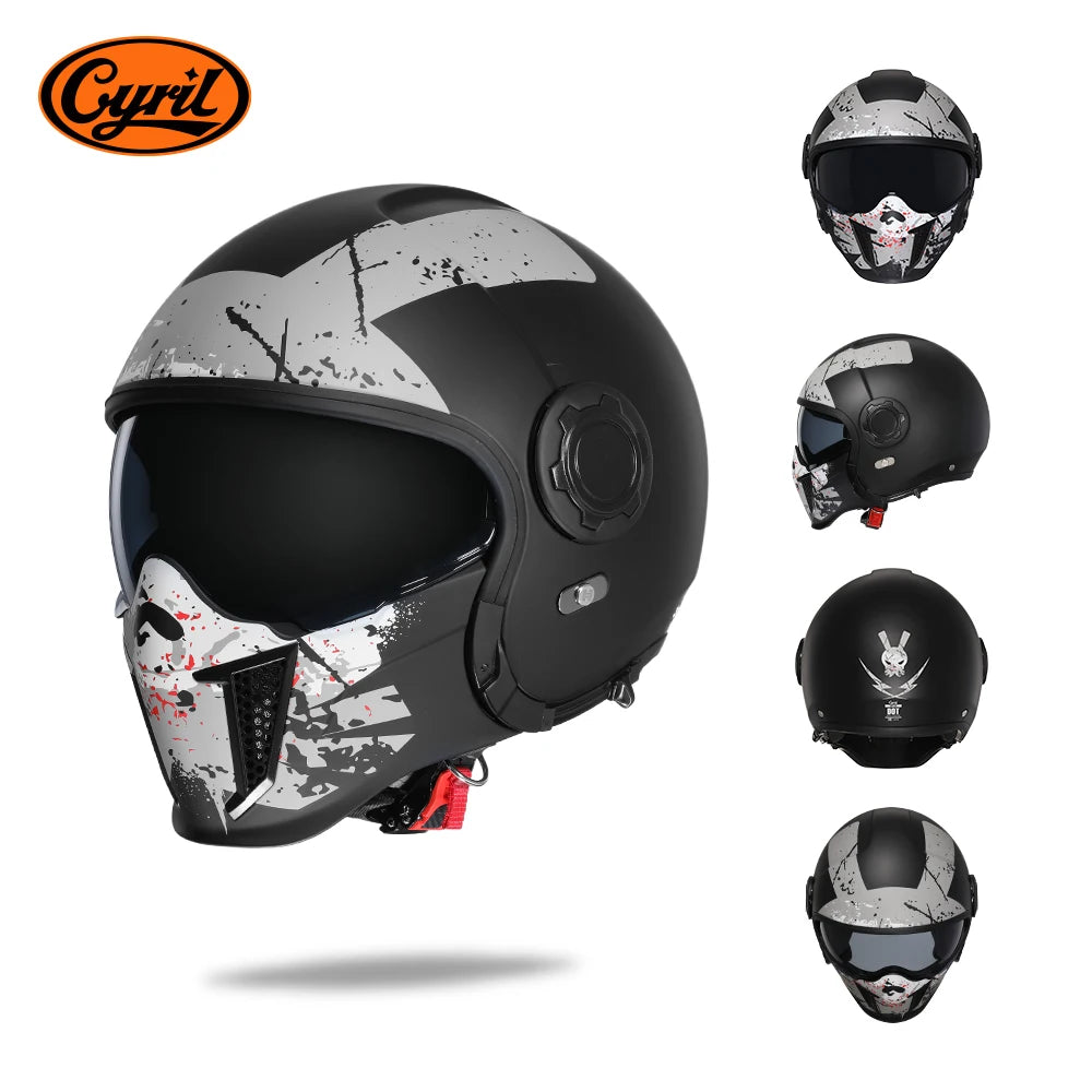Helmets For Motorcycles Safety DOT ECE Certified 3/4 Open Face Helmets Motorcycle Modular Full Men Women Motorcycle Helmet Cyril