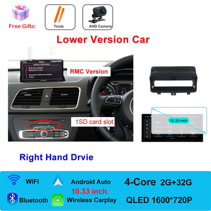 Car Radio Navigation GPS Multimedia Video Player Tools For Audi O3 2013-2018 Right Hand Drvie Android 16 Auto Carplay 12.3"