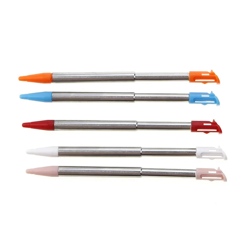 JCD 10pcs For New 2DSLL 2DSXL Game Console Plastic & Metal Telescopic Stylus Touch Screen Pen For New 2DS LL XL
