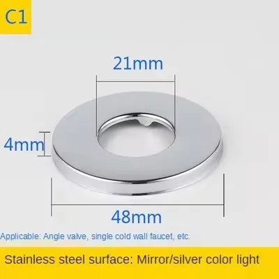 2PCS 1/2"3/4"Faucet Decorative Cover Stainless Steel Water Pipe Connector Heighten Valve Panel Shower Kitchen Faucet Accessories