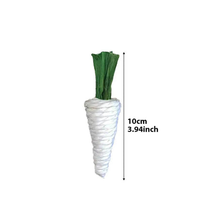Pet Parrot Chewing Teething Toys Hamster Rabbit Hand-woven Straw Rope Carrot Corn Rattan Ball Toys Bird Cage Hanging Accessories