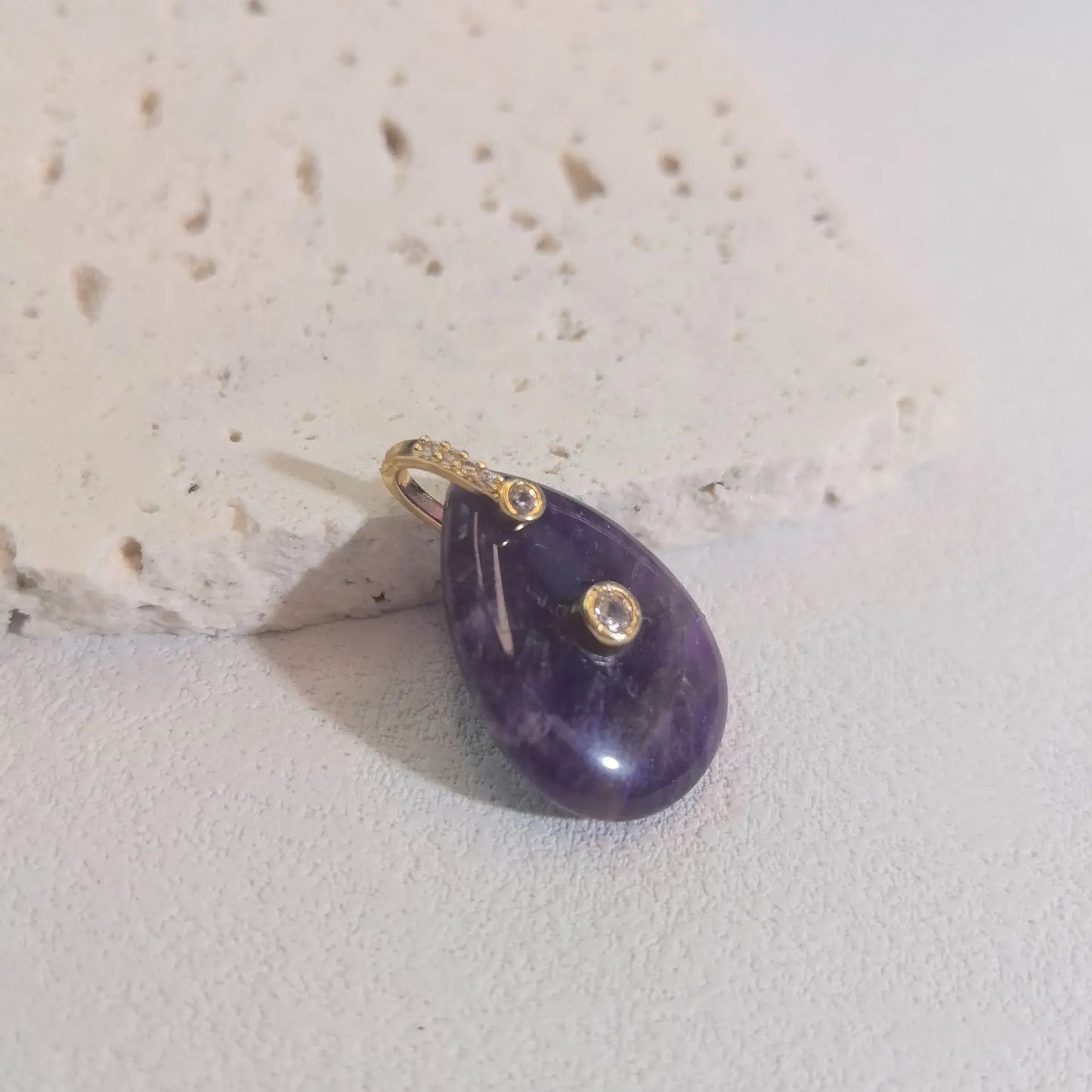 1pc Natural Stone Pendant Water Drop Shape Amethyst Tiger Eye Charms Fit DIY Accessries Jewelry Making