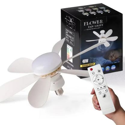 30W/40W Ceiling Fan with Remote Control LED Light Fan E27 Base, Intelligent Silent Ceiling Fan for Bedroom and Living Room