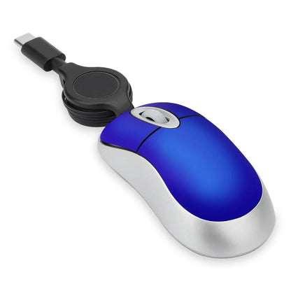 Computer 3 Buttons Mouse Mini Wired Small Hand Retractable USB Cable Adjustable Scalable Gaming Mice Office Kids