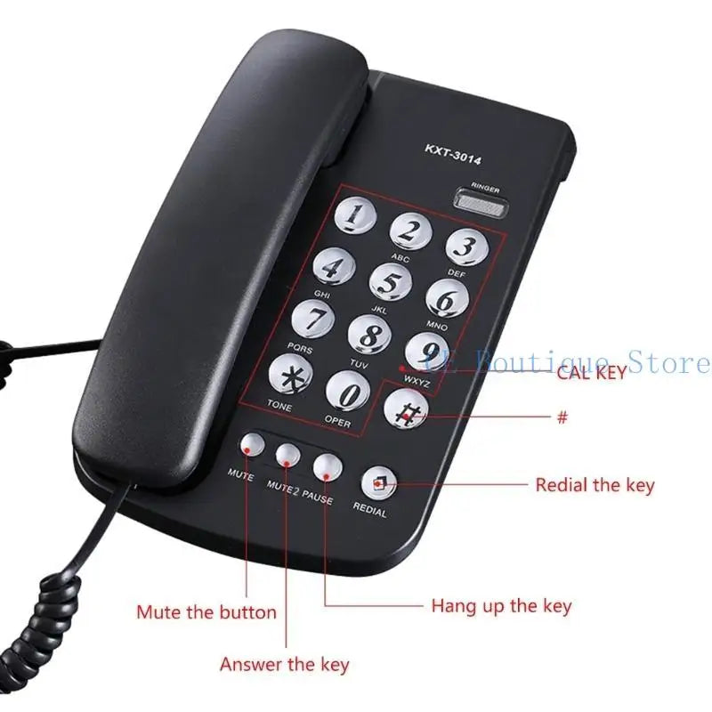 652F Landline Phones Fixed Telephone for Office Home Bathroom Emegency Telephone