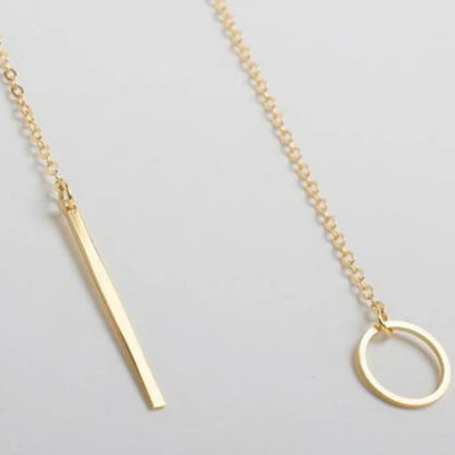 2025 New Fashion Necklace Design Ladies Fashion Simple Simple Metal Round Necklace Wholesale Sales