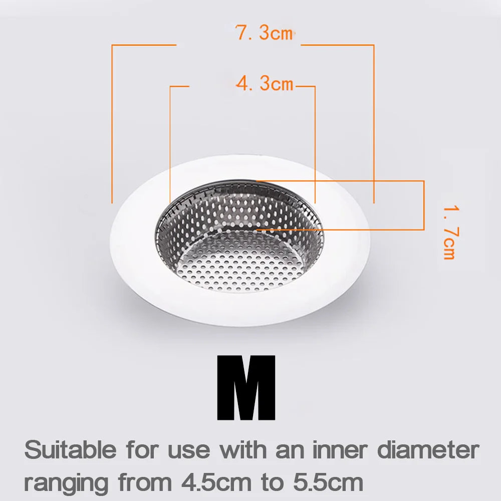 1/2Pcs Kitchen Sink Filter Stainless Steel Mesh Drain Stopper Sewer Mesh Strainers Bathroom Sink Strainer Drain Hole Filter Trap