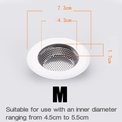 1/2Pcs Kitchen Sink Filter Stainless Steel Mesh Drain Stopper Sewer Mesh Strainers Bathroom Sink Strainer Drain Hole Filter Trap