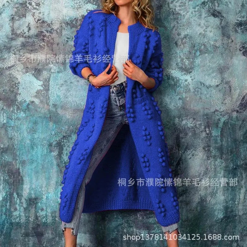 Sweater Woman Spring Autumn 2025 Solid Color Long Knitting Cardigan Sweater Coats Women Clothing Casual Tops Fashion Sweaters