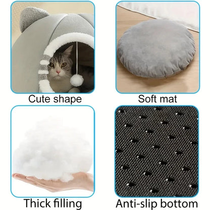Deep Sleeping Cat Bed Cave Nest With Soft Mat Bed For Cats Pet Products  Bag Sofa Pet  House Dog Basket Tent Bearded  Cama Para