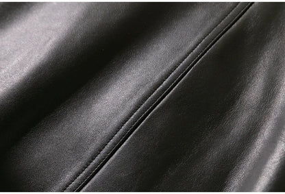 Hip Wrap Slim Fit Genuine Leather High Waist Thin 2025 A-line Sheepskin Short Skirt Female Fashion Women Harajuku Kawaii Casual