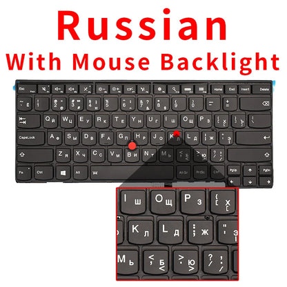 100%New US/Russian for Lenovo Thinkpad T440 T440S T431S T440P T450 T450S T460 E431 E440 L440 L450 L460 L470 Laptop Keyboard