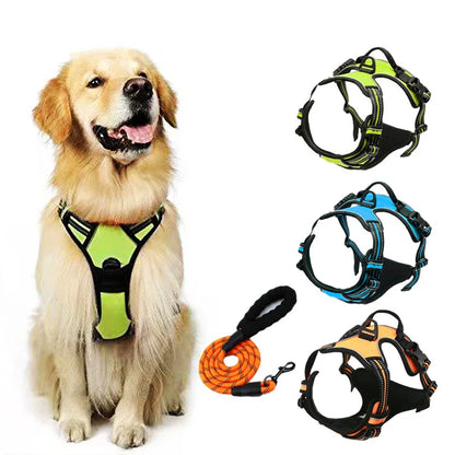 Dog Collars Harness Big Vests Leash Reflective Chest Strap Large Dog Chain Traction Rope Dog Pet Supplies Puppy Accessories