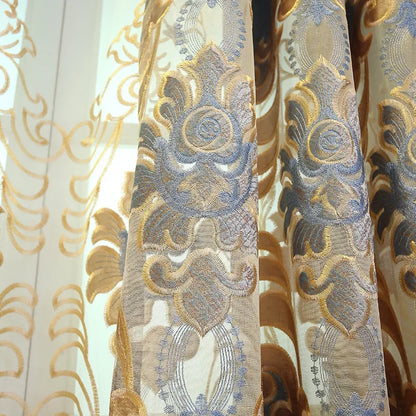 European-style curtains for living room dining room bedroom Chenille luxury high-end blackout embroidery extravagance retro new