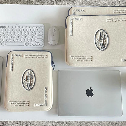 Ins Simple Letter Tablet Bag Computer Case for Ipad Pro 11 12.9 Air4 5 10th Protective Case Macbook Dell Lenovo 14 15.6'' Bag